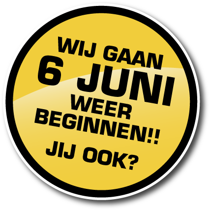 Wij gaan 6 juni weer beginnen!! Jij ook?